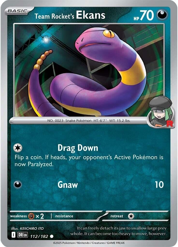 Image for Team Rocket's Ekans (112/182) (SV10: Destined Rivals) - Pokemon