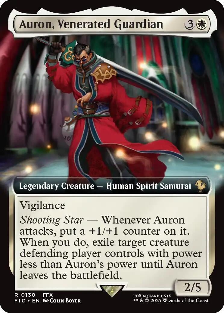 Auron, Venerated Guardian (Extended Art) (130) (Commander: FINAL FANTASY)
