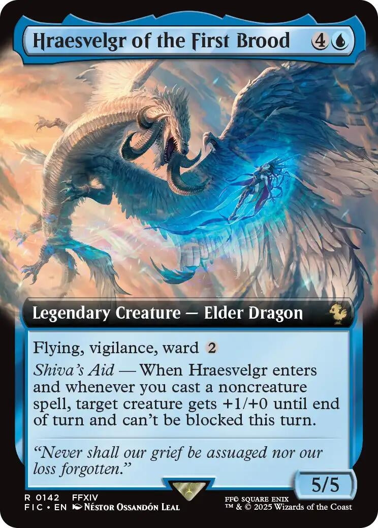 Hraesvelgr of the First Brood (Extended Art) (142) (Commander: FINAL FANTASY)