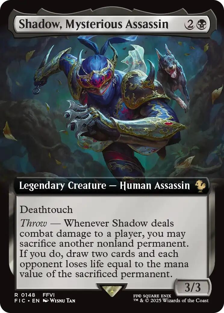 Shadow, Mysterious Assassin (Extended Art) (148) (Commander: FINAL FANTASY)