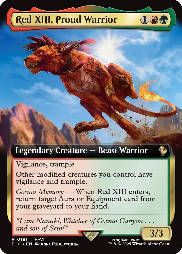 Red XIII, Proud Warrior (Extended Art) (181) (Commander: FINAL FANTASY)