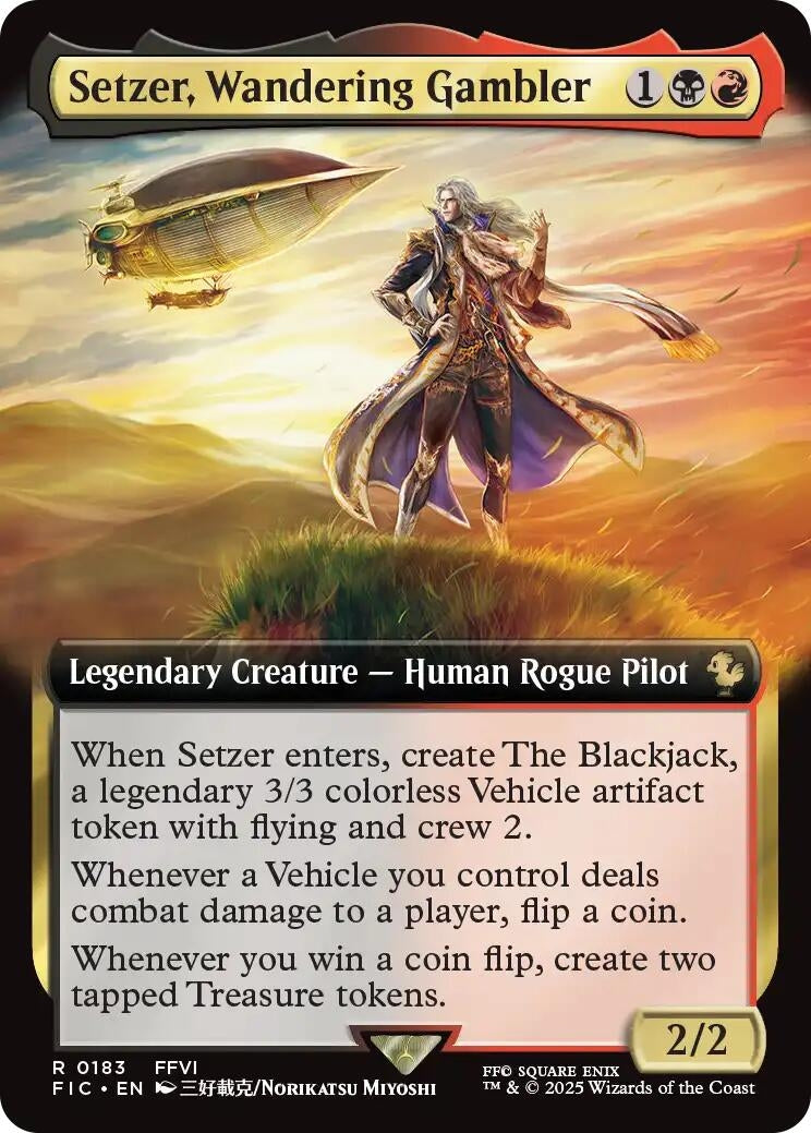 Setzer, Wandering Gambler (Extended Art) (183) (Commander: FINAL FANTASY)