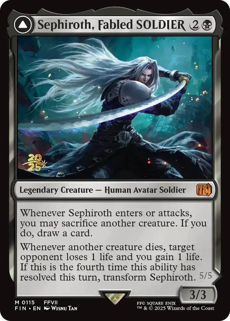 Sephiroth, Fabled SOLDIER (115) (Prerelease Cards)