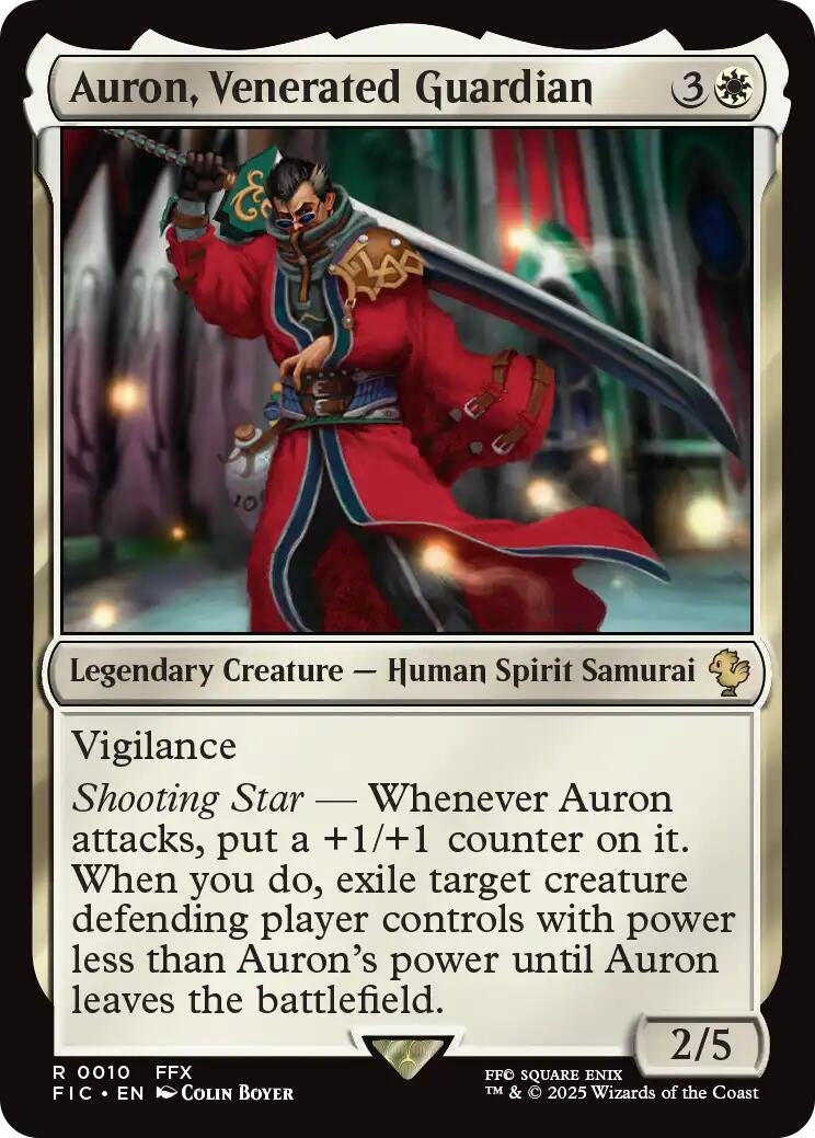Auron, Venerated Guardian (Surge Foil) (10) (Commander: FINAL FANTASY)