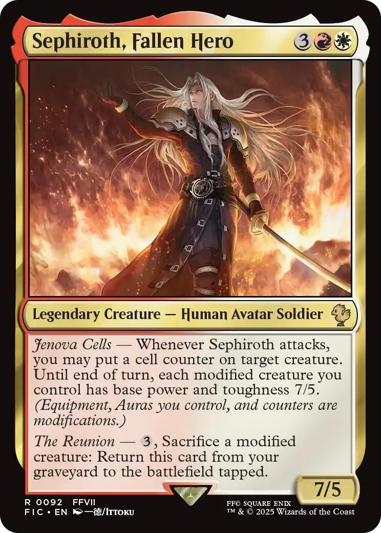 Sephiroth, Fallen Hero (Surge Foil) (92) (Commander: FINAL FANTASY)