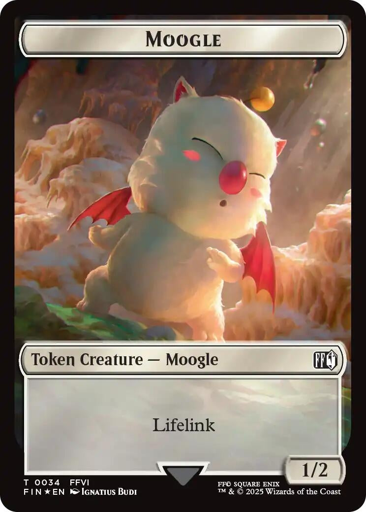 Moogle (0034) // Treasure (0036) Double-Sided Token (Surge Foil) (34 // 36) (FINAL FANTASY)