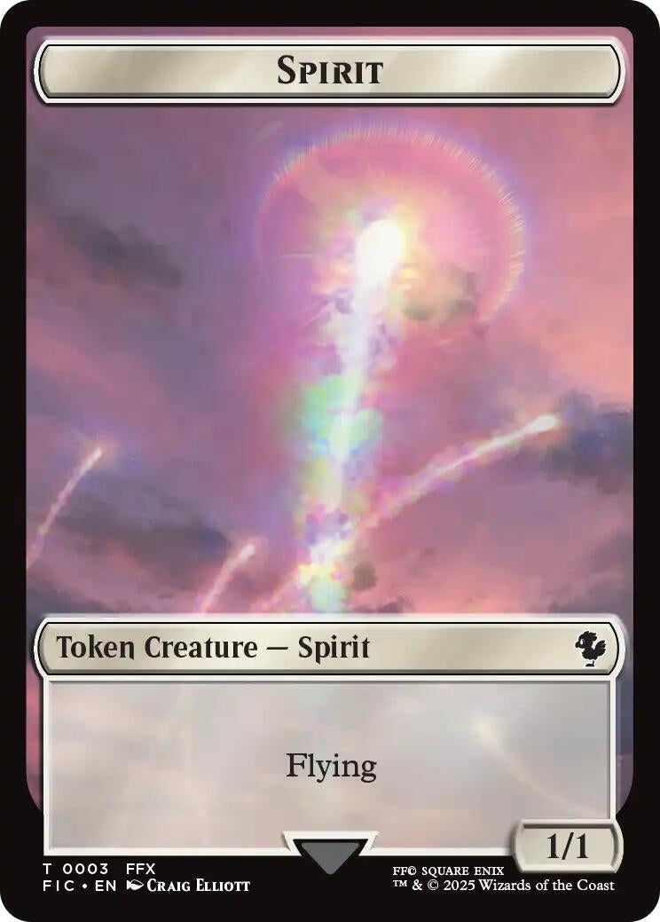 Spirit // Squid Double-Sided Token (Surge Foil) (3 // 5) (Commander: FINAL FANTASY)