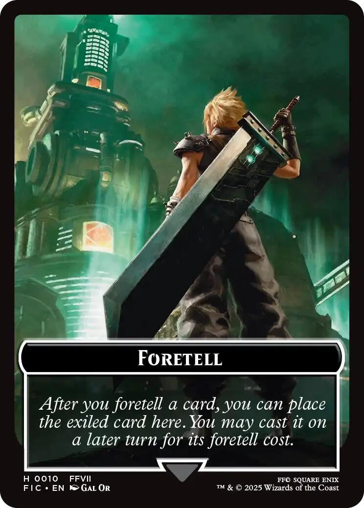 Foretell // Treasure Double-Sided Token (10 // 23) (Commander: FINAL FANTASY)