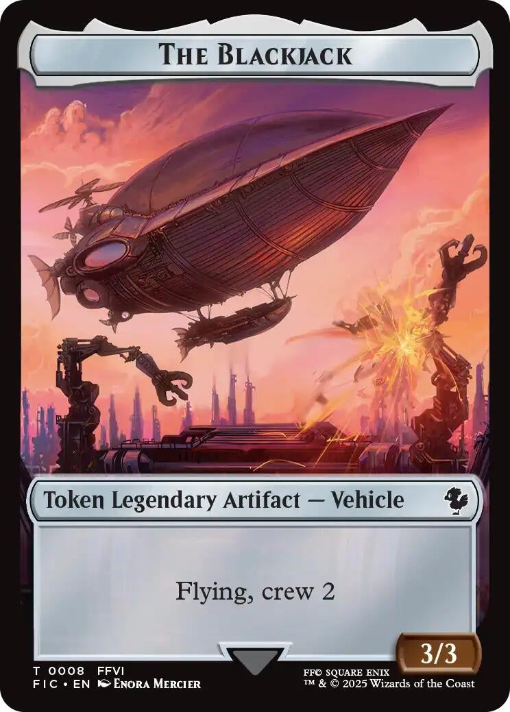 The Blackjack // The Monarch Double-Sided Token (Surge Foil) (8 // 11) (Commander: FINAL FANTASY)