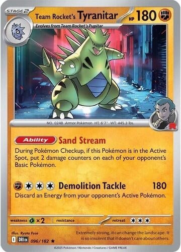 Image for Team Rocket's Tyranitar (Non-holo) (096/182) (Deck Exclusives) - Pokemon