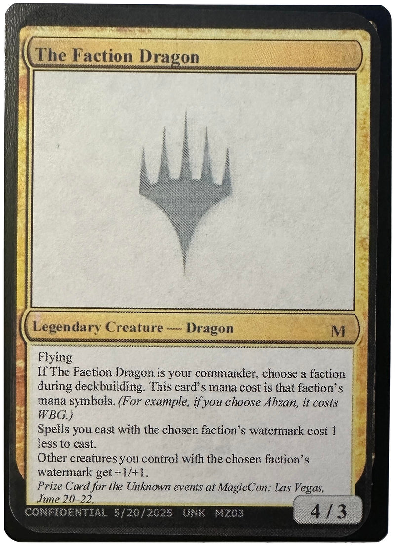 The Faction Dragon (Un-Known Event Playtest Cards)