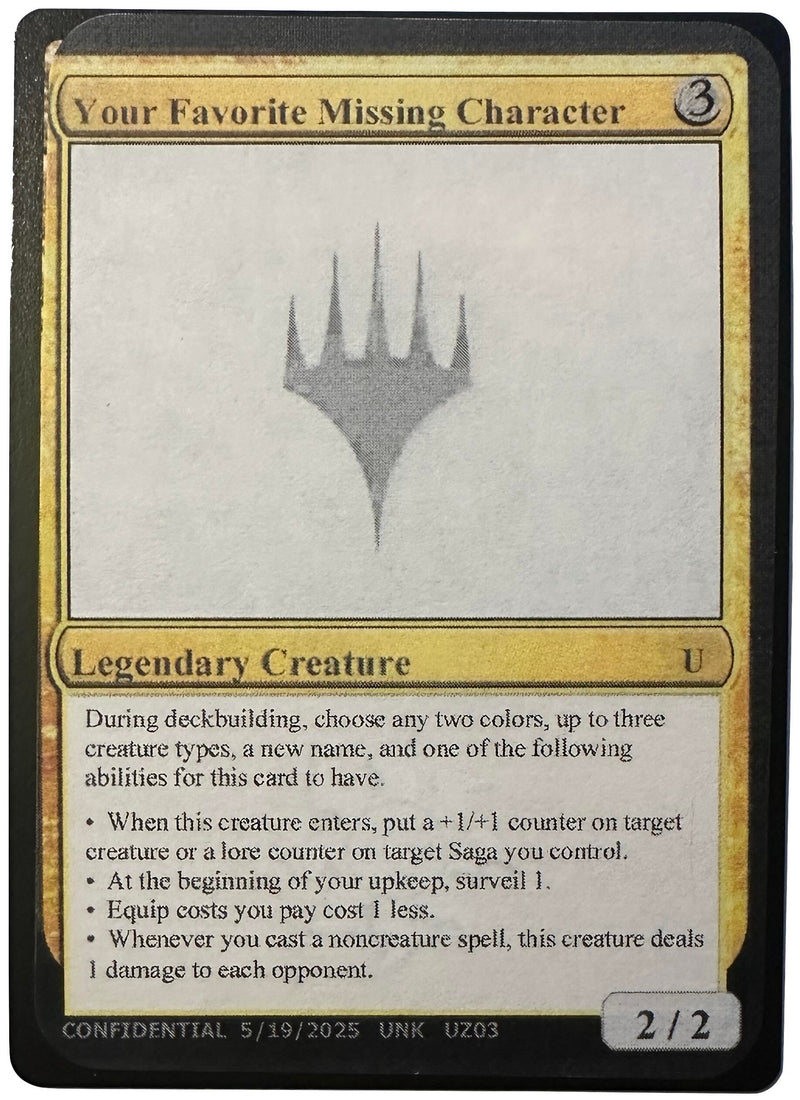 Your Favorite Missing Character (Un-Known Event Playtest Cards)