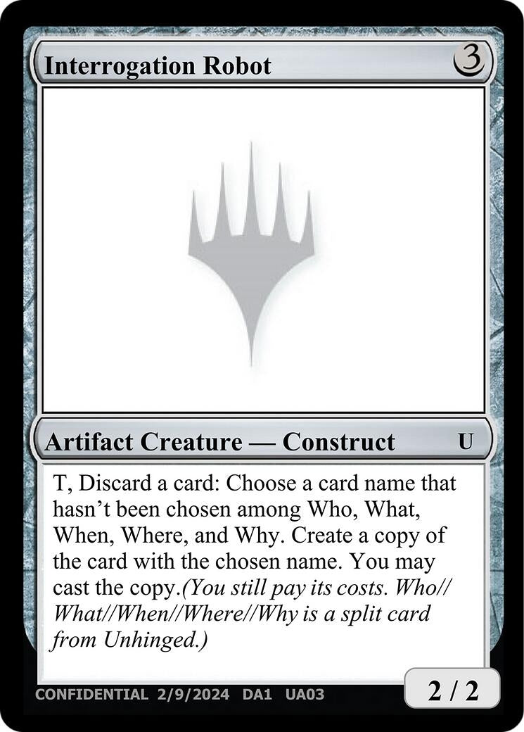 Interrogation Robot (Un-Known Event Playtest Cards)