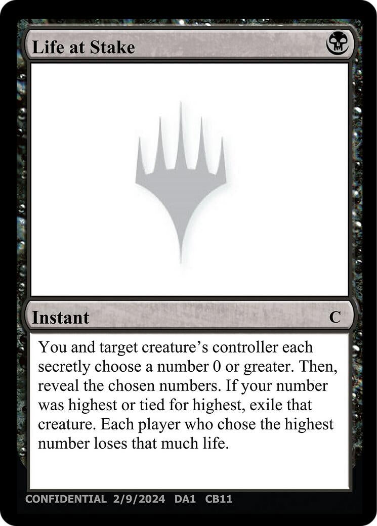 Life at Stake (Un-Known Event Playtest Cards)