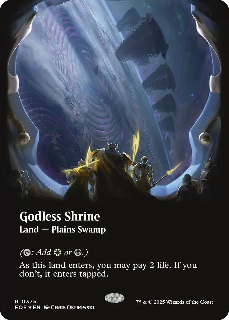 Godless Shrine (Borderless) (Galaxy Foil) (375) (Edge of Eternities)