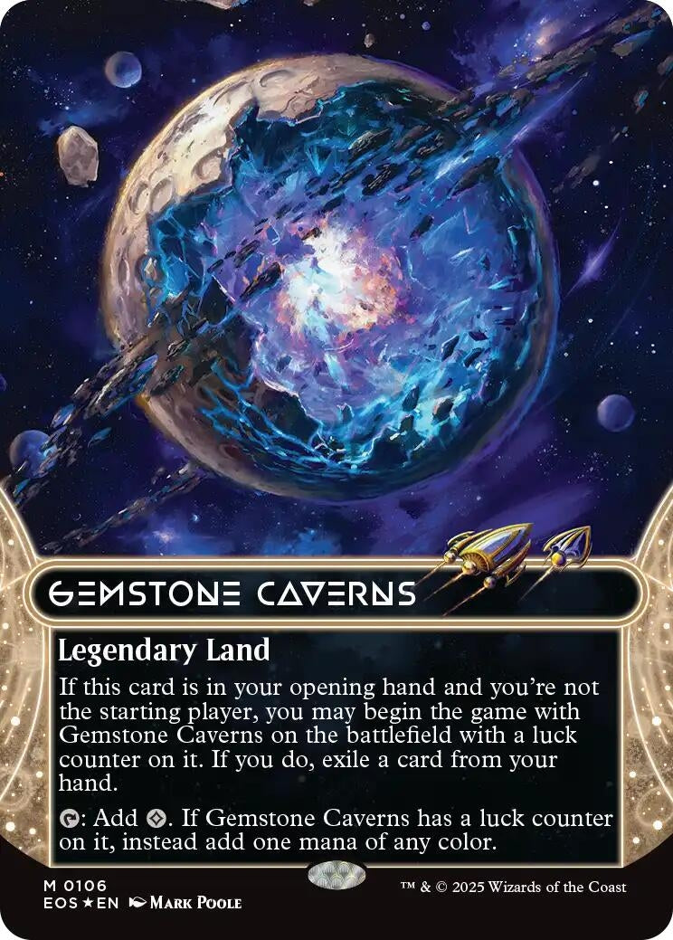 Gemstone Caverns (0106) (Borderless) (Galaxy Foil) (106) (Edge of Eternities: Stellar Sights)