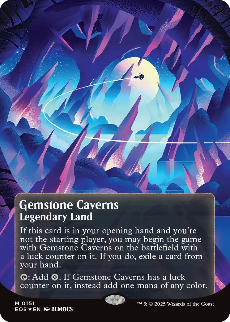 Gemstone Caverns (0151) (Borderless) (Galaxy Foil) (151) (Edge of Eternities: Stellar Sights)