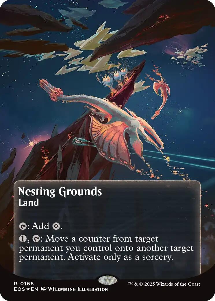 Nesting Grounds (0166) (Borderless) (Galaxy Foil) (166) (Edge of Eternities: Stellar Sights)