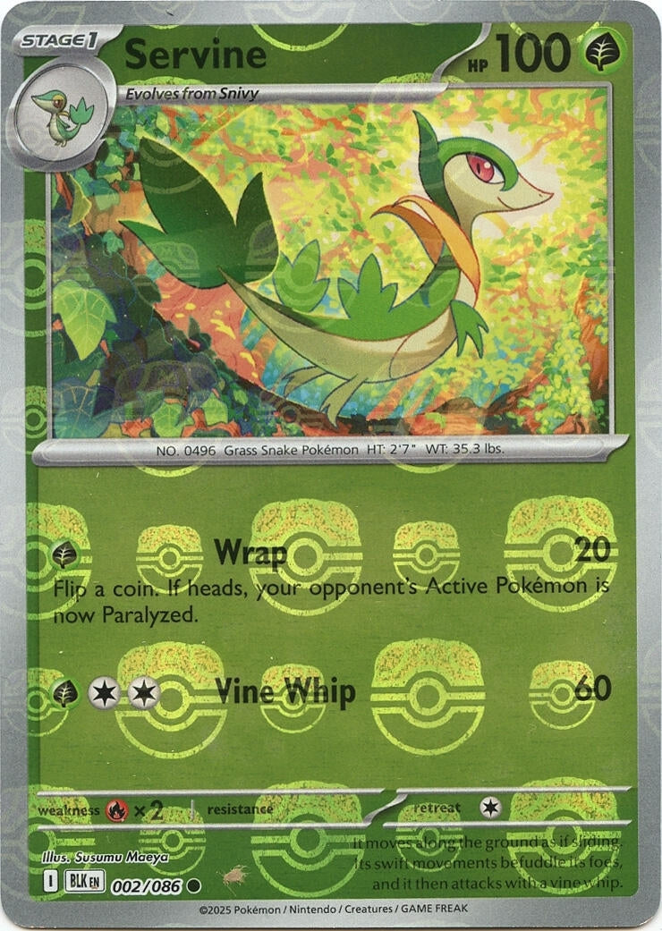 Image for Servine (Master Ball Pattern) (002/086) (SV: Black Bolt) - Pokemon