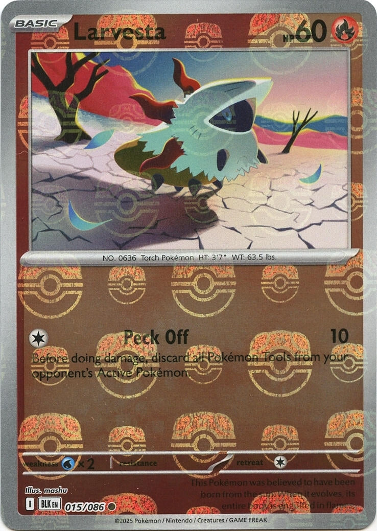 Image for Larvesta (Master Ball Pattern) (015/086) (SV: Black Bolt) - Pokemon