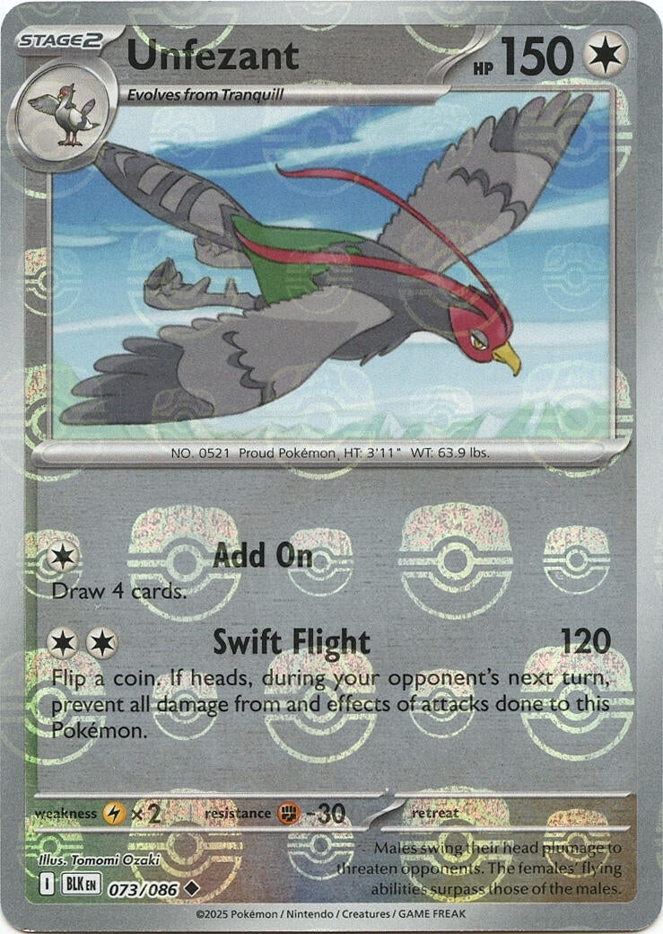 Image for Unfezant (Master Ball Pattern) (073/086) (SV: Black Bolt) - Pokemon