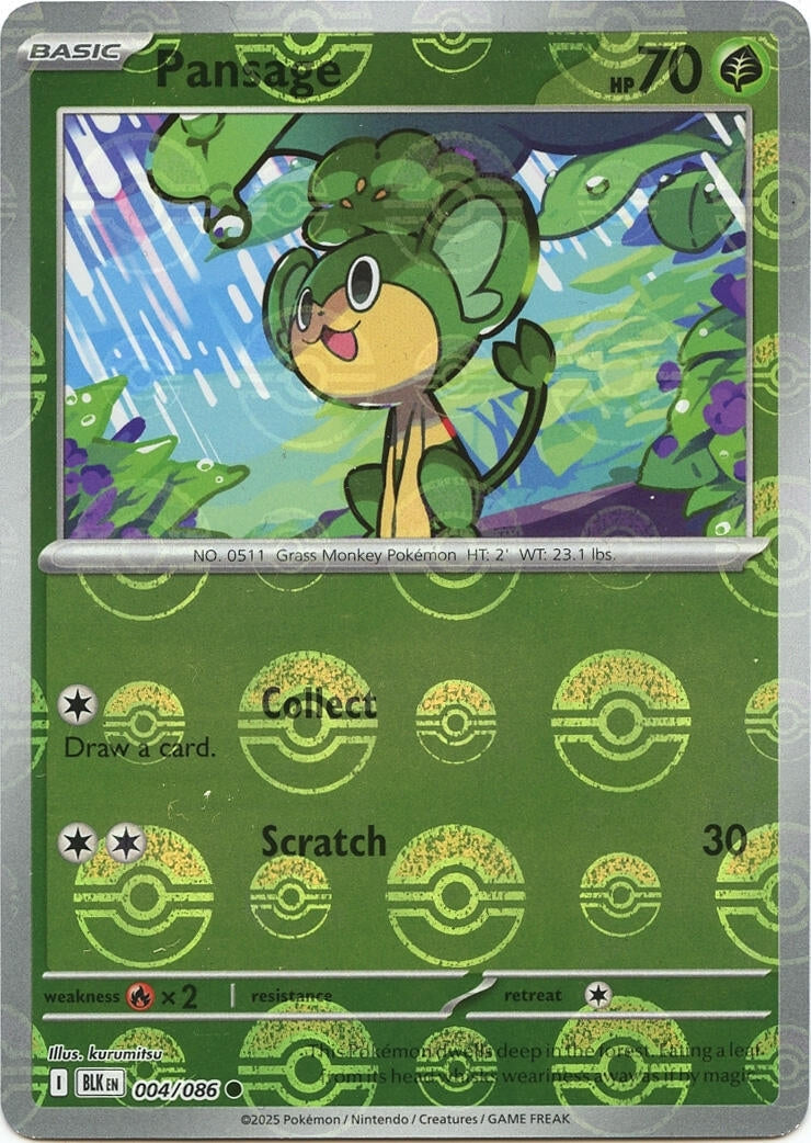 Image for Pansage (Poke Ball Pattern) (004/086) (SV: Black Bolt) - Pokemon
