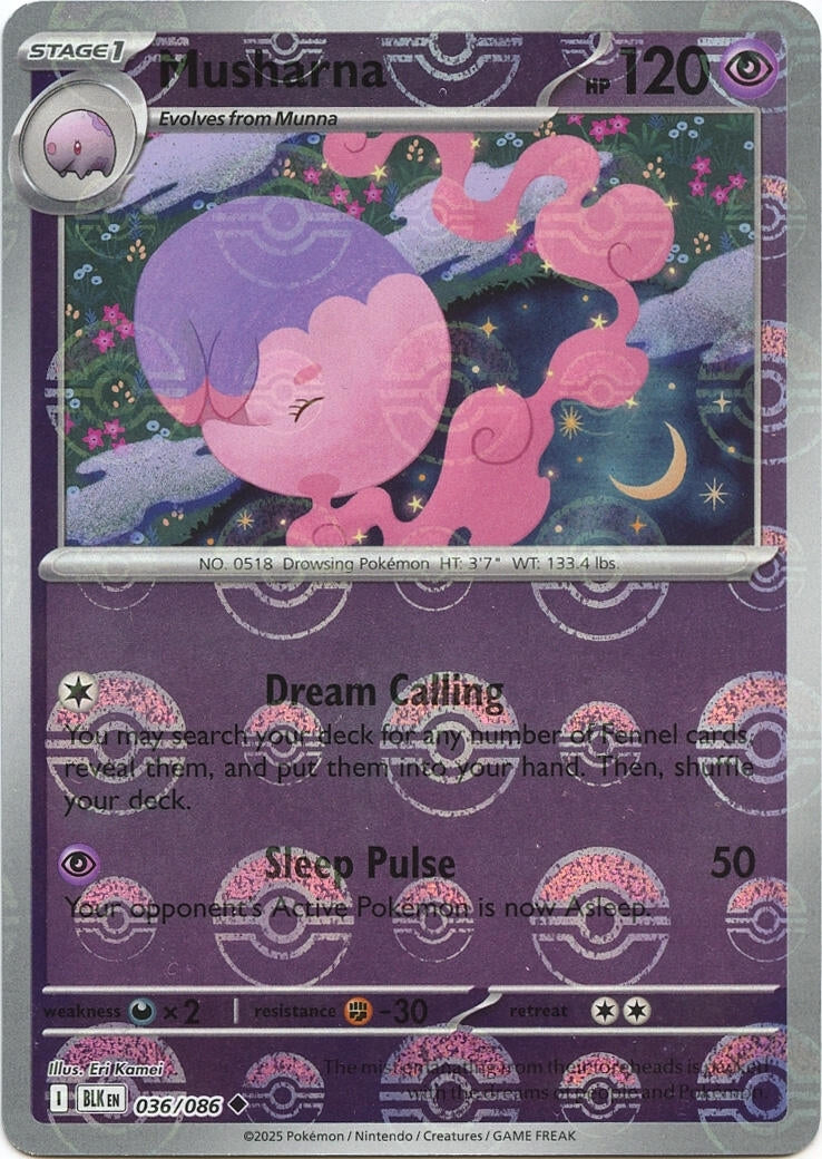 Image for Musharna (Poke Ball Pattern) (036/086) (SV: Black Bolt) - Pokemon