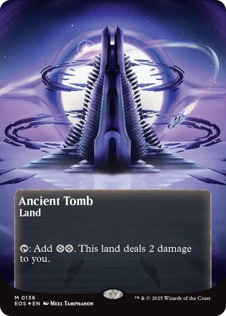 Ancient Tomb (0136) (Borderless) (Galaxy Foil) (136) (Edge of Eternities: Stellar Sights)