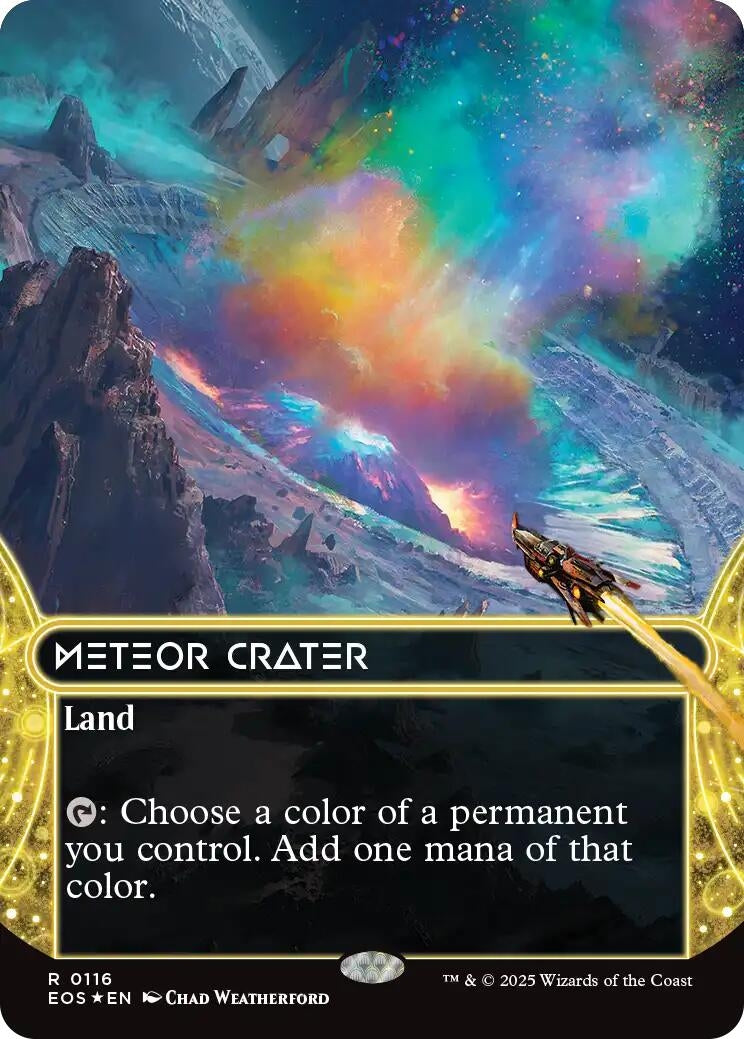 Meteor Crater (0116) (Borderless) (Galaxy Foil) (116) (Edge of Eternities: Stellar Sights)