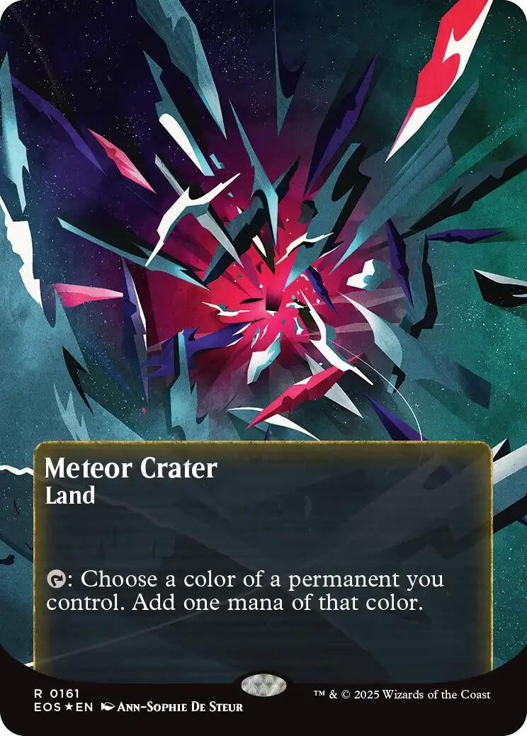 Meteor Crater (0161) (Borderless) (Galaxy Foil) (161) (Edge of Eternities: Stellar Sights)