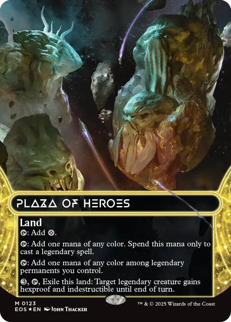 Plaza of Heroes (0123) (Borderless) (Galaxy Foil) (123) (Edge of Eternities: Stellar Sights)
