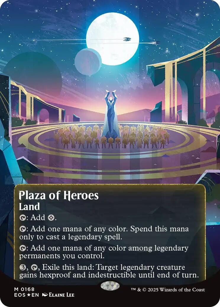 Plaza of Heroes (0168) (Borderless) (Galaxy Foil) (168) (Edge of Eternities: Stellar Sights)