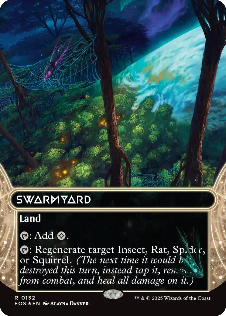 Swarmyard (0132) (Borderless) (Galaxy Foil) (132) (Edge of Eternities: Stellar Sights)