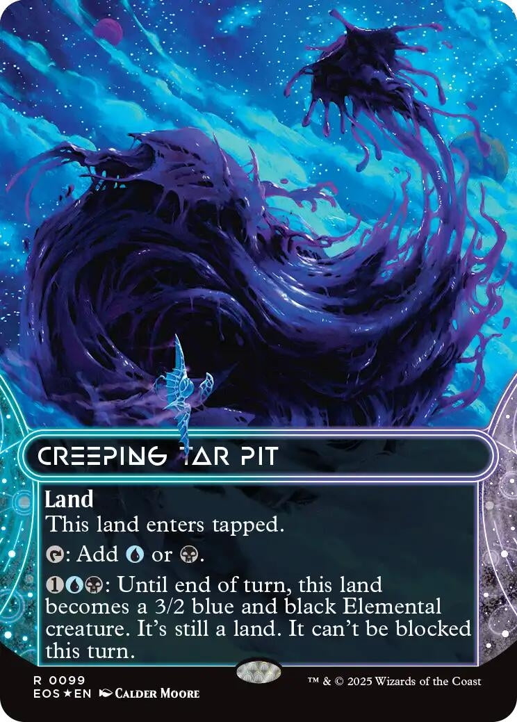 Creeping Tar Pit (0099) (Borderless) (Galaxy Foil) (99) (Edge of Eternities: Stellar Sights)