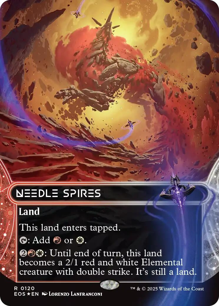 Needle Spires (0120) (Borderless) (Galaxy Foil) (120) (Edge of Eternities: Stellar Sights)