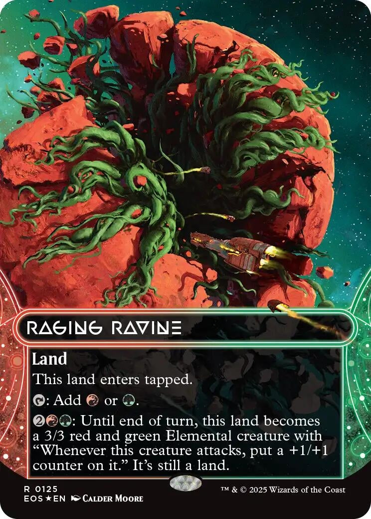 Raging Ravine (0125) (Borderless) (Galaxy Foil) (125) (Edge of Eternities: Stellar Sights)