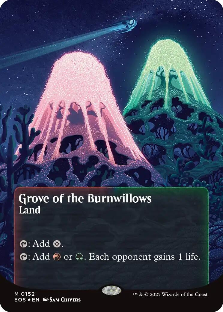 Grove of the Burnwillows (0152) (Borderless) (Galaxy Foil) (152) (Edge of Eternities: Stellar Sights)