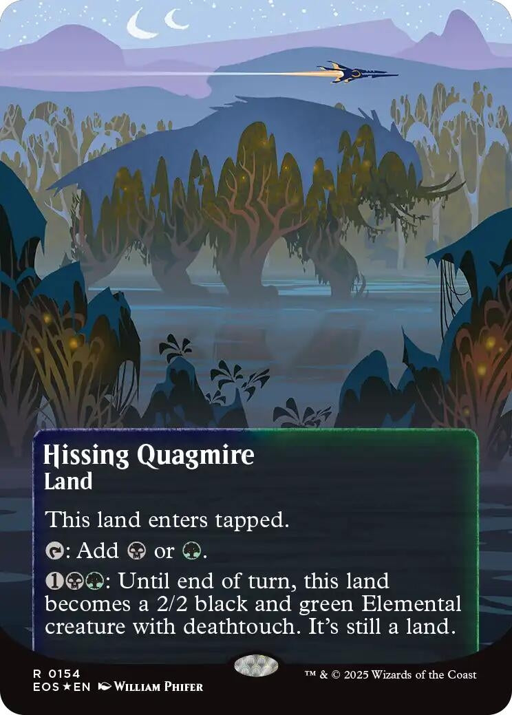 Hissing Quagmire (0154) (Borderless) (Galaxy Foil) (154) (Edge of Eternities: Stellar Sights)