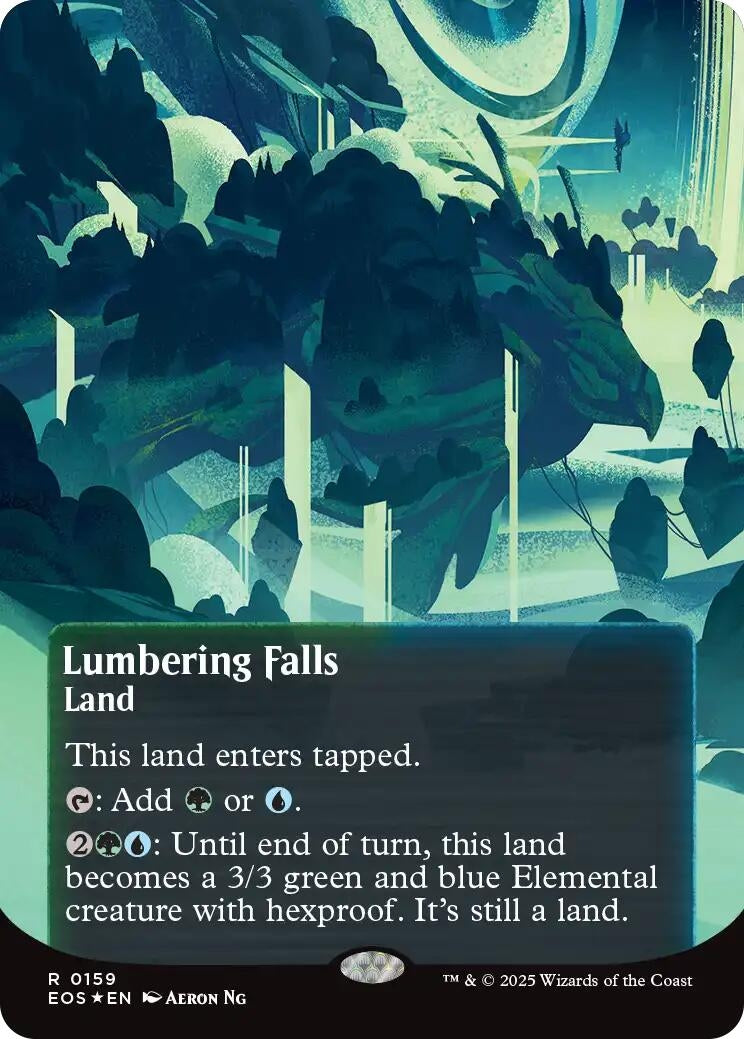 Lumbering Falls (0159) (Borderless) (Galaxy Foil) (159) (Edge of Eternities: Stellar Sights)