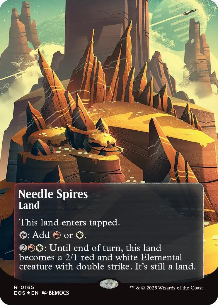 Needle Spires (0165) (Borderless) (Galaxy Foil) (165) (Edge of Eternities: Stellar Sights)