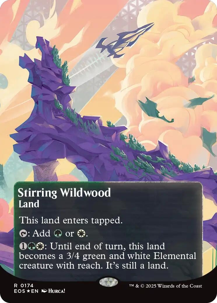 Stirring Wildwood (0174) (Borderless) (Galaxy Foil) (174) (Edge of Eternities: Stellar Sights)