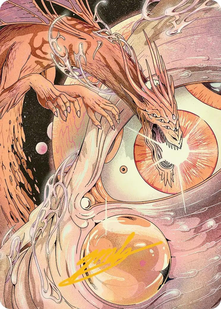 Nova Hellkite Art Card (40/54) (Gold-Stamped Signature) (40) (Art Series: Edge of Eternities)
