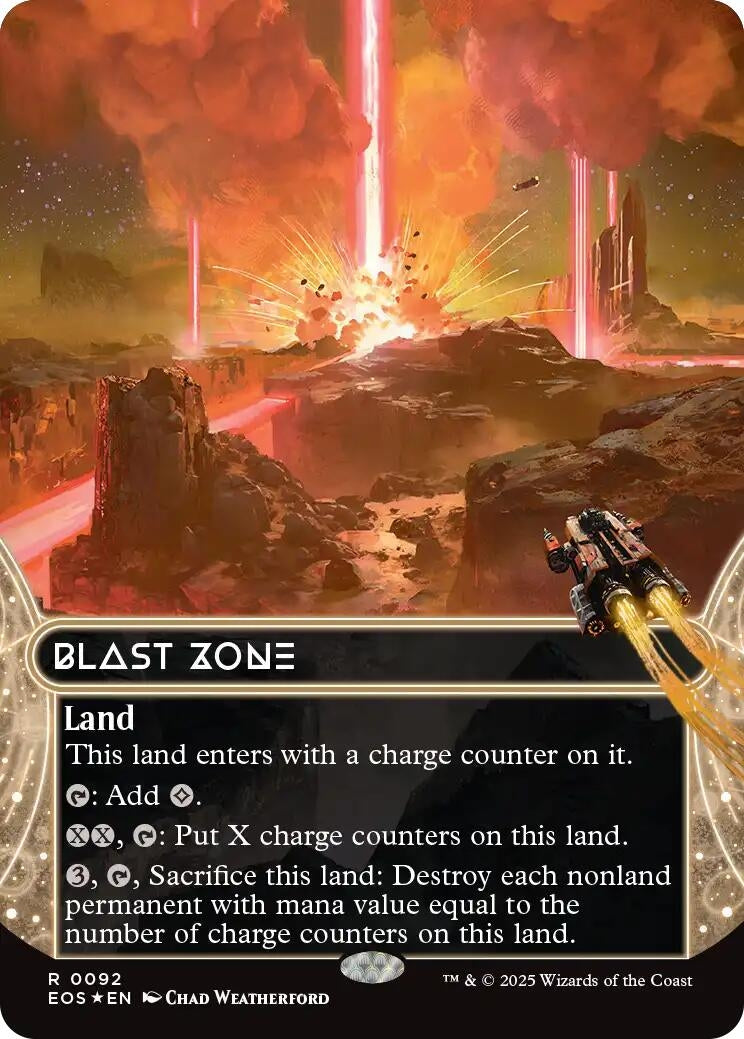 Blast Zone (0092) (Borderless) (Galaxy Foil) (92) (Edge of Eternities: Stellar Sights)