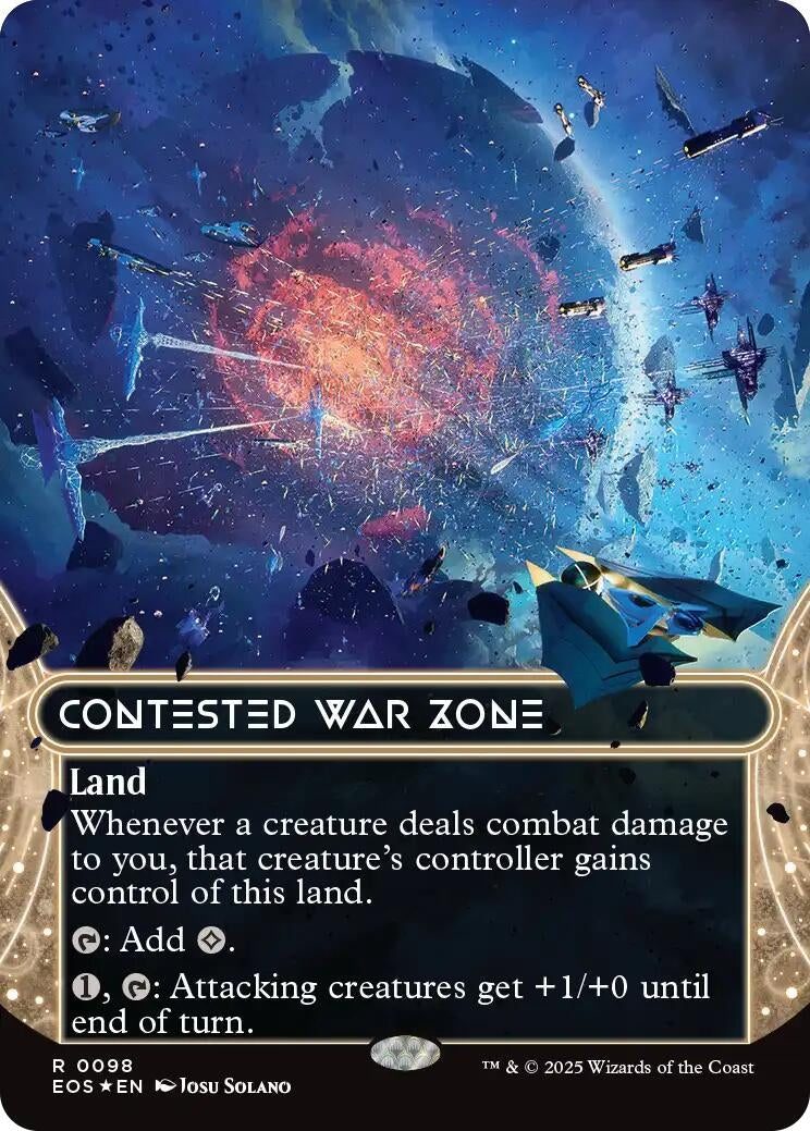 Contested War Zone (0098) (Borderless) (Galaxy Foil) (98) (Edge of Eternities: Stellar Sights)