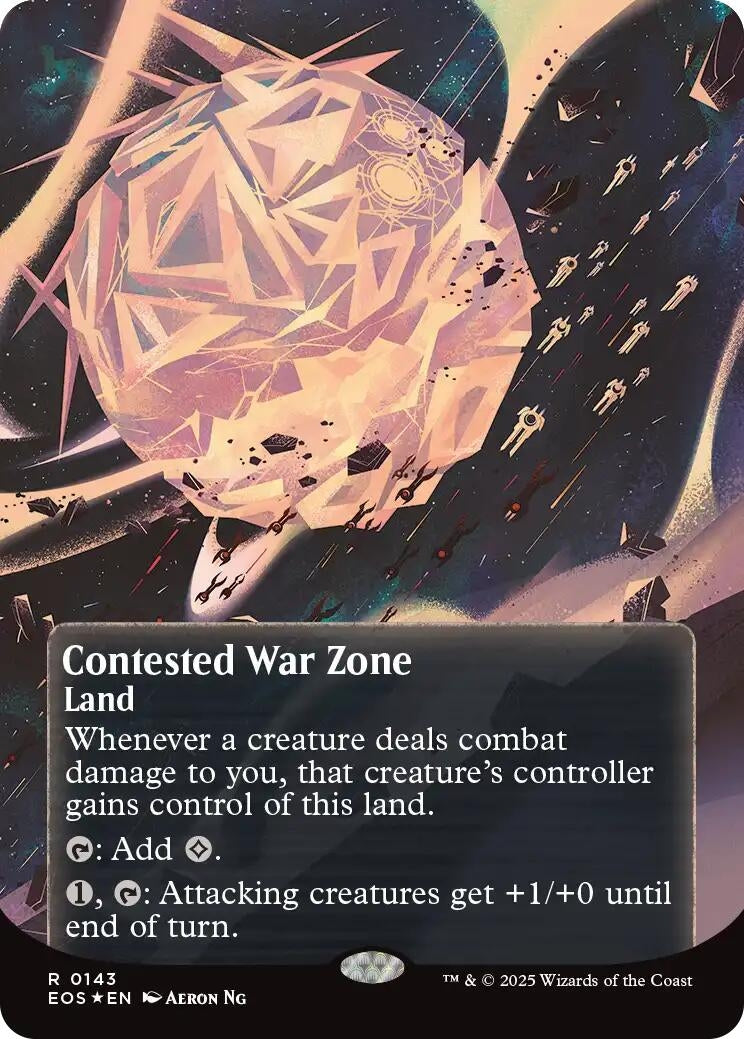 Contested War Zone (0143) (Borderless) (Galaxy Foil) (143) (Edge of Eternities: Stellar Sights)