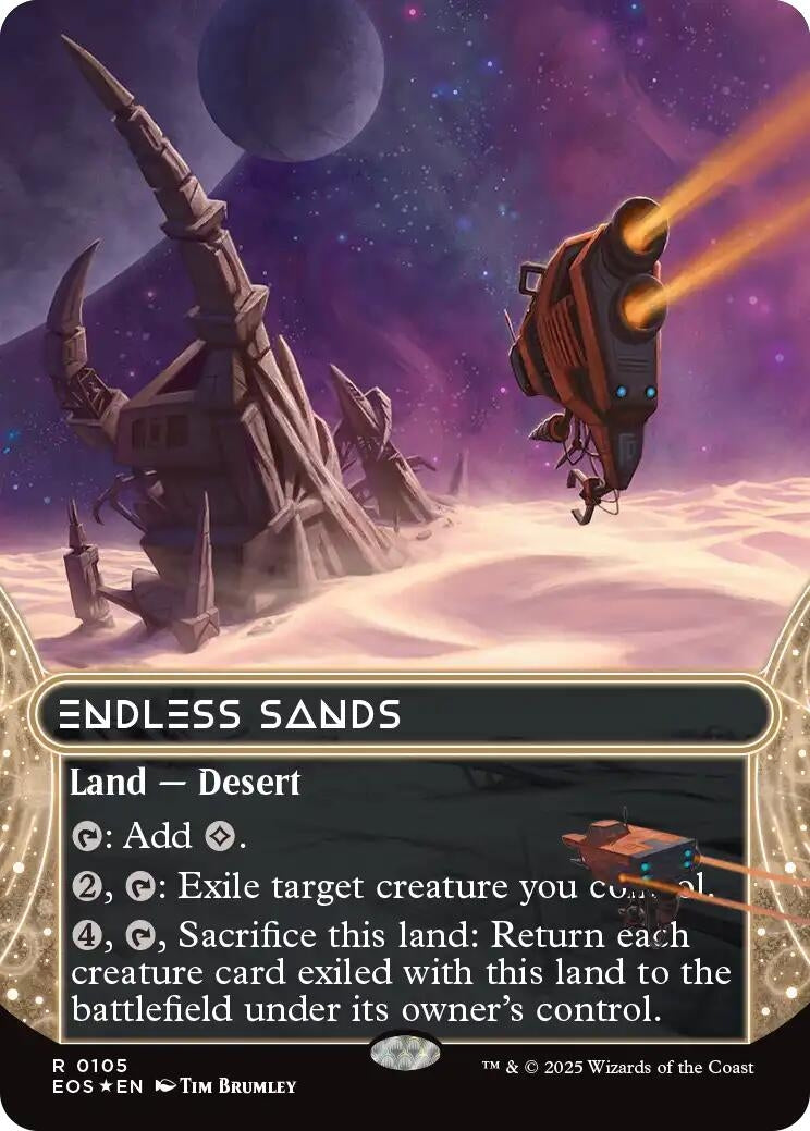 Endless Sands (0105) (Borderless) (Galaxy Foil) (105) (Edge of Eternities: Stellar Sights)