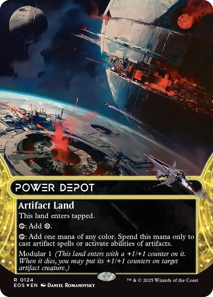 Power Depot (0124) (Borderless) (Galaxy Foil) (124) (Edge of Eternities: Stellar Sights)