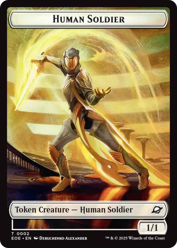 Human Soldier // Lander (0007) Doubled-Sided Token (2 // 7) (Edge of Eternities)