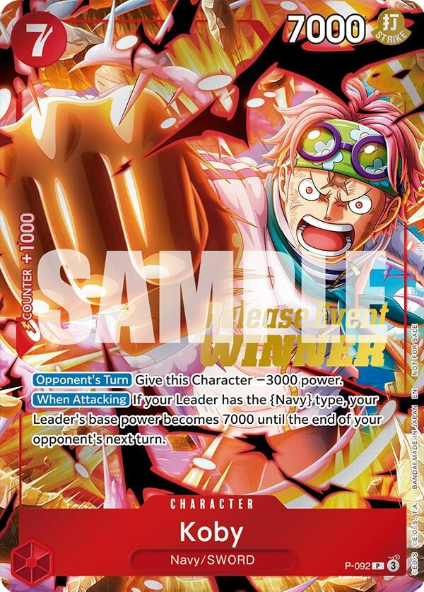 Image for Koby (OP12 Release Event Winner) (P-092) (One Piece Promotion Cards) - One Piece Card Game