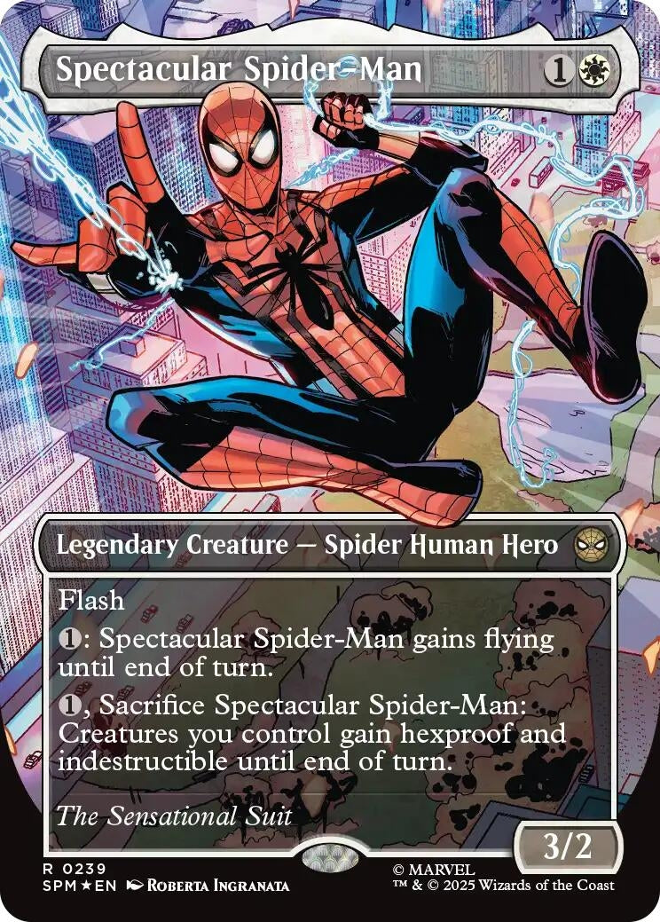 Spectacular Spider-Man (0239) (Borderless) (Textured Foil) (239) (Marvel's Spider-Man)